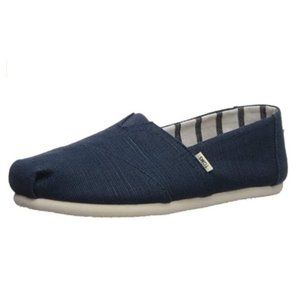 NEW TOMS Women Classic Majolica Navy Blue Heritage Canvas Comfort Slip On Loafer